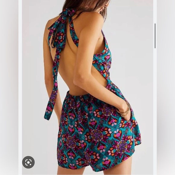 Free People Coral Tides Romper ♥️ - Picture 3 of 5